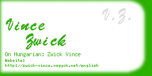 vince zwick business card